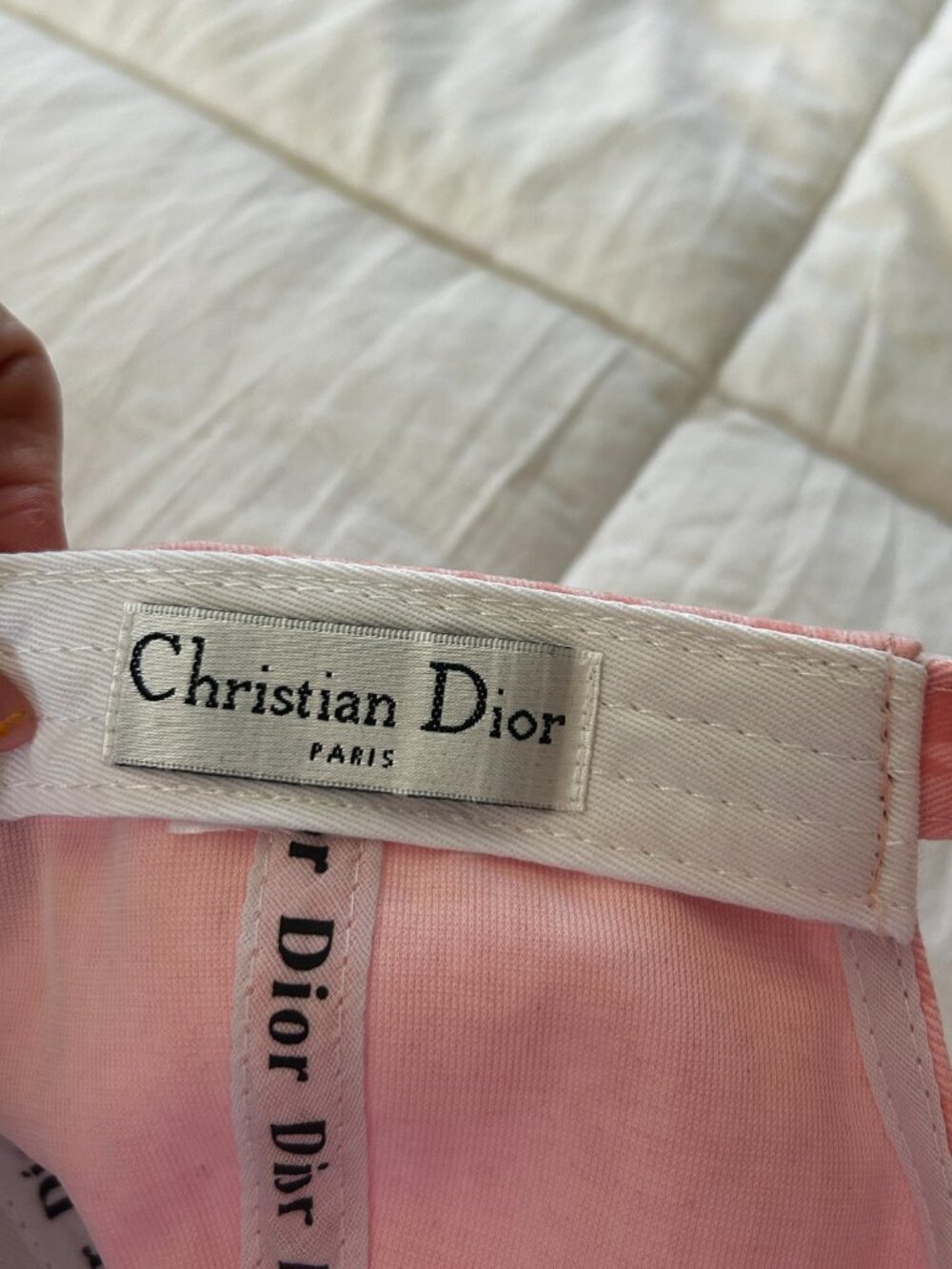 Dior Oblique Monogram Logo Women's Baseball Cap Hat Pink w/ Gold Logo Adjustable - Picture 5 of 9